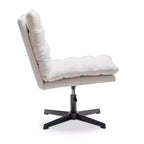 Zeus & Ruta 22.83 in.W Swivel Accent Chair Cross Legged Office Chair with Adjustable Armless