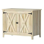Outsunny Wood Outdoor Storage Cabinet, Compact Garden Shed Potting Shed with Shelf and Double Doors
