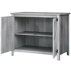 Outsunny Wood Outdoor Storage Cabinet, Compact Garden Shed Potting Shed with Shelf and Double Doors