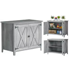 Outsunny Wood Outdoor Storage Cabinet, Compact Garden Shed Potting Shed with Shelf and Double Doors