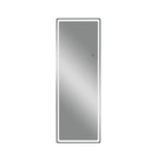 LED Aluminum Frameless Silver Full-Body Mirror with Round Corners