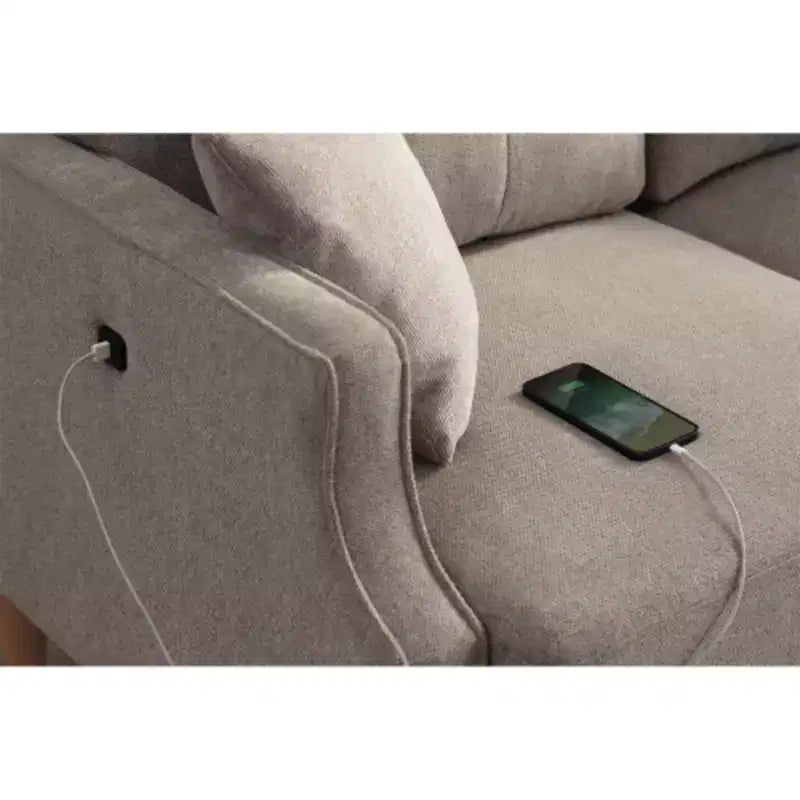 Waterproof Fabric 3-Seater Sofa Equipped with USB Charging Port