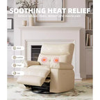 Recliner Chair, Electric Rocker Swivel USB Charger for Adults, with Vibrating Massage and Heating, for Living Room, Bedroom