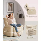 Recliner Chair, Electric Rocker Swivel USB Charger for Adults, with Vibrating Massage and Heating, for Living Room, Bedroom