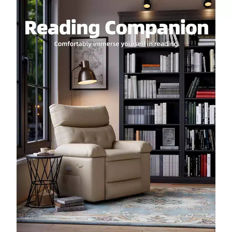 Recliner Chair, Electric Rocker Swivel USB Charger for Adults, with Vibrating Massage and Heating, for Living Room, Bedroom
