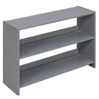 Whisen 78''L*39''W Twin Size Low Loft Bed with Two Movable Shelves and Ladder,with Decorative Guardrail Chalkboard