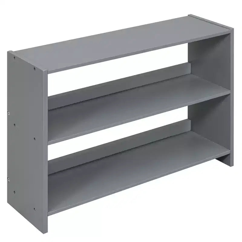 Whisen 78''L*39''W Twin Size Low Loft Bed with Two Movable Shelves and Ladder,with Decorative Guardrail Chalkboard