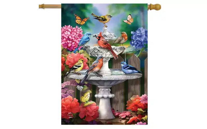 Briarwood Lane Spring House Flag 40x28 For Outdoor Spring Bath Birds For Spring House Flag