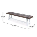 Christopher Knight Home Bowman Outdoor Acacia Wood 63 W Bench with Iron Legs
