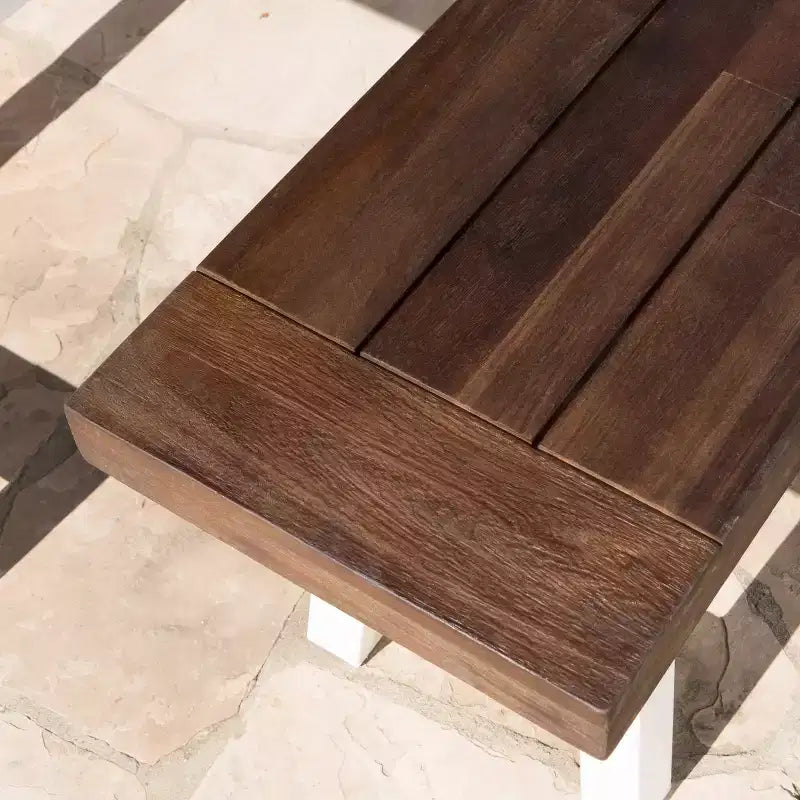 Christopher Knight Home Bowman Outdoor Acacia Wood 63 W Bench with Iron Legs