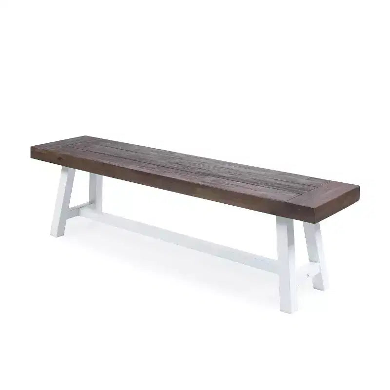 Christopher Knight Home Bowman Outdoor Acacia Wood 63 W Bench with Iron Legs