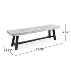 Christopher Knight Home Bowman Outdoor Acacia Wood 63 W Bench with Iron Legs