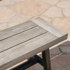 Christopher Knight Home Bowman Outdoor Acacia Wood 63 W Bench with Iron Legs