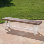 Christopher Knight Home Bowman Outdoor Acacia Wood 63 W Bench with Iron Legs