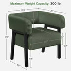 Yaheetech Upholstered Barrel Accent Chair with Solid Wood Legs, Pocket Coiled Seat for Living Room, Bedroom, Reading Nook