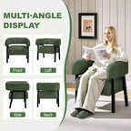 Yaheetech Upholstered Barrel Accent Chair with Solid Wood Legs, Pocket Coiled Seat for Living Room, Bedroom, Reading Nook