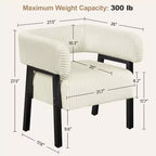 Yaheetech Upholstered Barrel Accent Chair with Solid Wood Legs, Pocket Coiled Seat for Living Room, Bedroom, Reading Nook