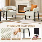 Yaheetech Upholstered Barrel Accent Chair with Solid Wood Legs, Pocket Coiled Seat for Living Room, Bedroom, Reading Nook