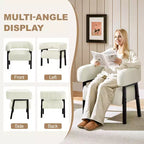 Yaheetech Upholstered Barrel Accent Chair with Solid Wood Legs, Pocket Coiled Seat for Living Room, Bedroom, Reading Nook