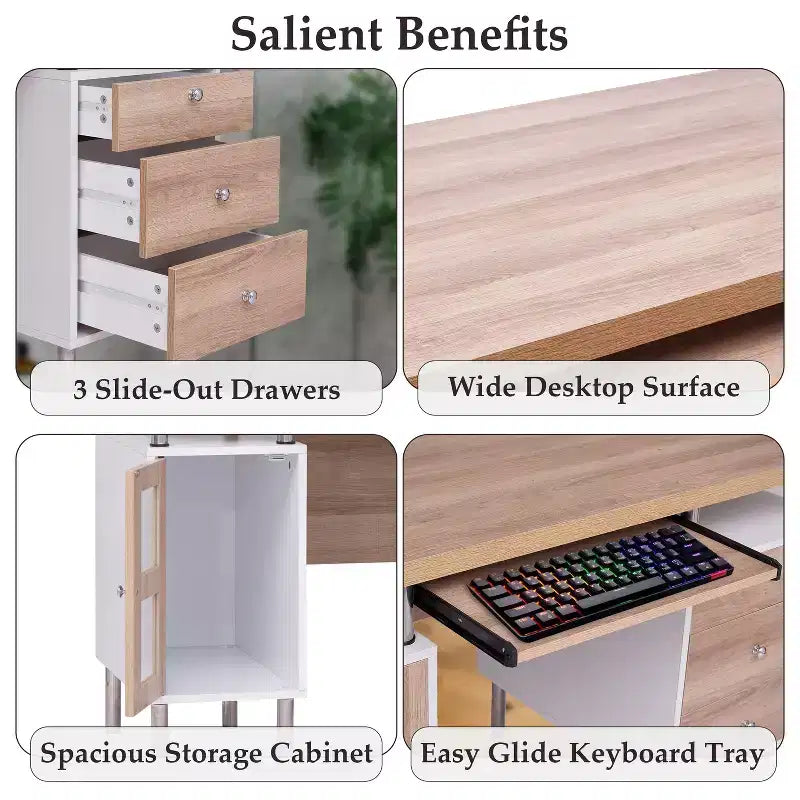 Home Imports Emporium 3-Drawer File Cabinet Office Writing Desk