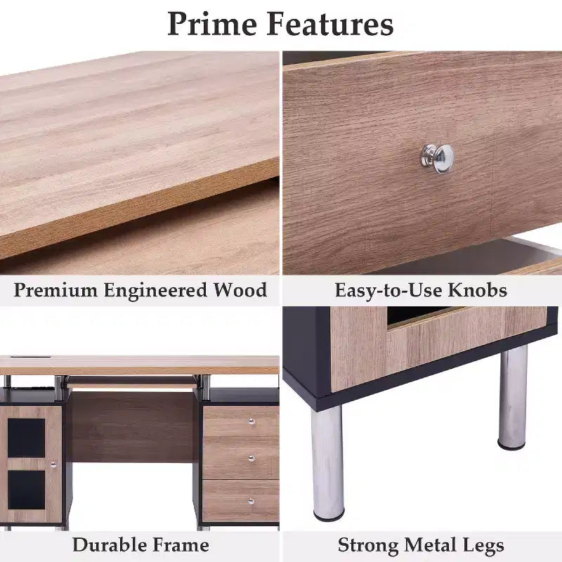 Home Imports Emporium 3-Drawer File Cabinet Office Writing Desk
