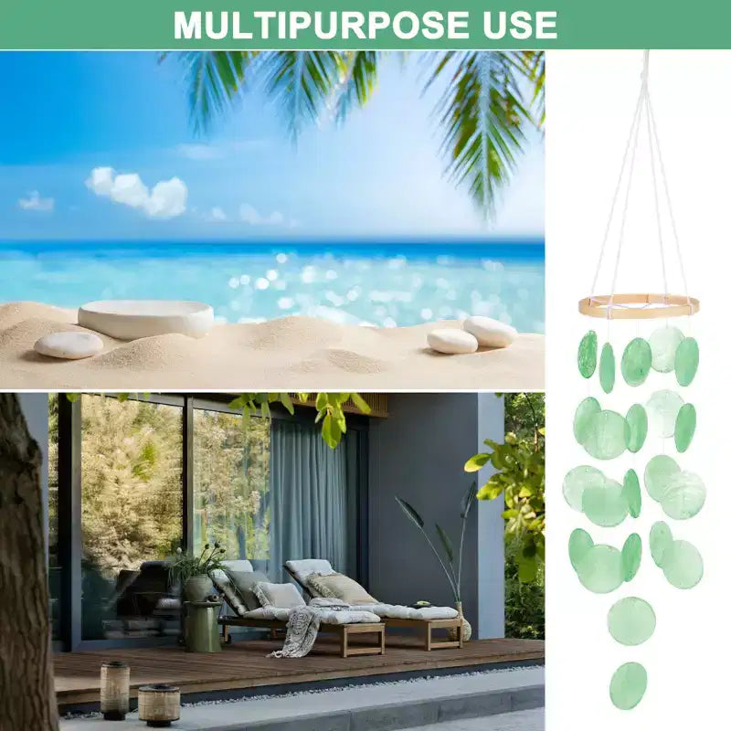 Unique Bargains Multipurpose Use Durable Sea Shell Coastal-Inspired Wind Chime 1 Pc