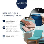 ARDEN Outdoor Foam Adirondack Cushion, Set of 2, 21.5 x 19, Water repellent, Fade Resistant, Foam Cushion for Adirondack Chairs 21.5 x 19