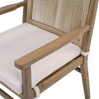 Christopher Knight Home Wecker Outdoor Rope Weave Acacia Wood Dining Chairs ( Set of 2), Beige/ Light Brown