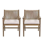 Christopher Knight Home Wecker Outdoor Rope Weave Acacia Wood Dining Chairs ( Set of 2), Beige/ Light Brown
