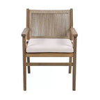 Christopher Knight Home Wecker Outdoor Rope Weave Acacia Wood Dining Chairs ( Set of 2), Beige/ Light Brown