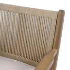 Christopher Knight Home Wecker Outdoor Rope Weave Acacia Wood Dining Chairs ( Set of 2), Beige/ Light Brown