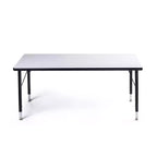 Bintiva Activity Table & Chair Set  24x48 Black Sprayed Edge Table with Adjustable Legs and 4 Blue 14 ZUUL Classroom Chairs