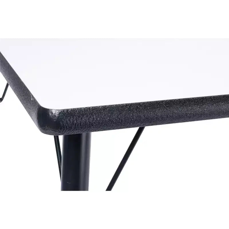 Bintiva Activity Table & Chair Set  24x48 Black Sprayed Edge Table with Adjustable Legs and 4 Blue 14 ZUUL Classroom Chairs