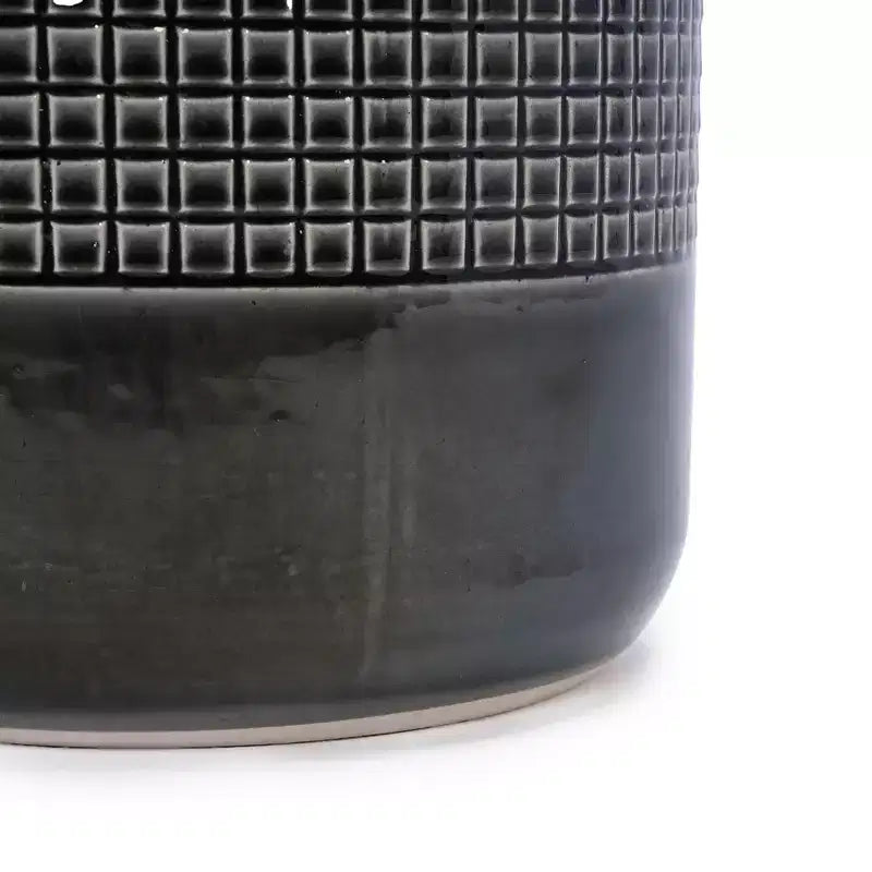 MAYEERTY 3-Piece Ceramic Flowerpot Modern Planter Black for Patio Garden Windowsills