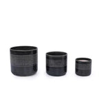 MAYEERTY 3-Piece Ceramic Flowerpot Modern Planter Black for Patio Garden Windowsills