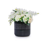 MAYEERTY 3-Piece Ceramic Flowerpot Modern Planter Black for Patio Garden Windowsills
