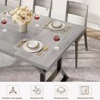 WhizMax Dining Table for 6-8 People, 70.9 Rectangular Wooden Kitchen Table with Metal Legs, Dining Room Table for Dining Room, Kitchen, Brown