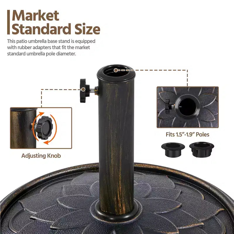Yaheetech Heavy Duty Umbrella Base Stand with Flower Petal Pattern