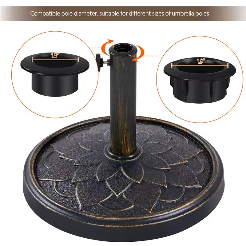 Yaheetech Heavy Duty Umbrella Base Stand with Flower Petal Pattern