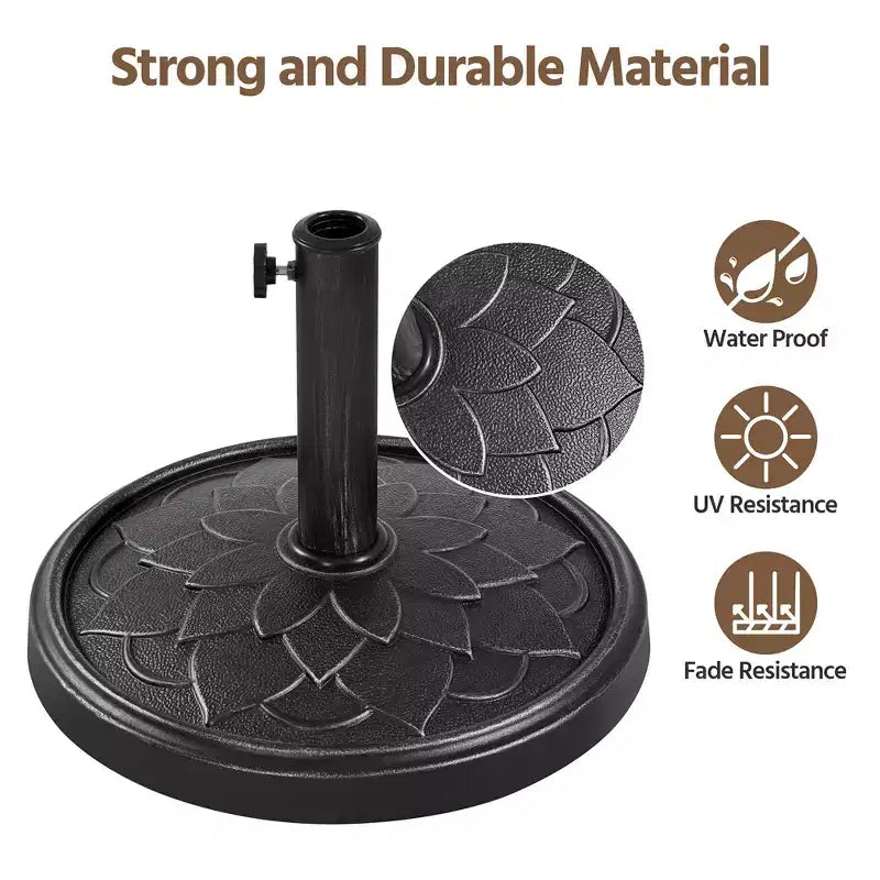 Yaheetech Heavy Duty Umbrella Base Stand with Flower Petal Pattern