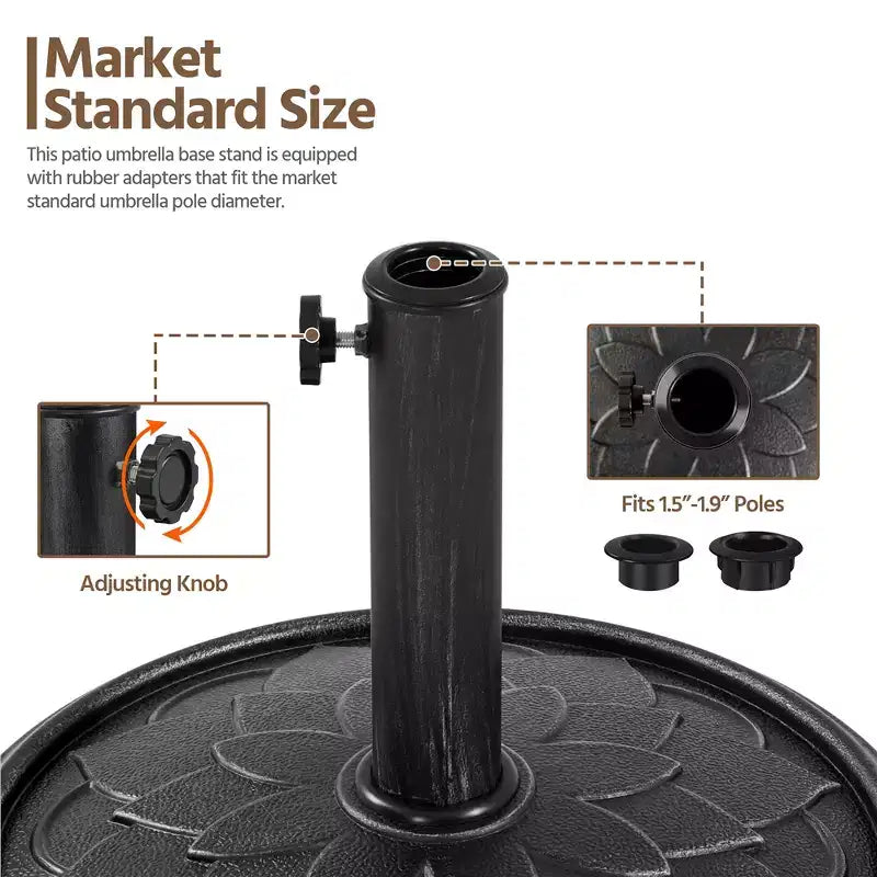 Yaheetech Heavy Duty Umbrella Base Stand with Flower Petal Pattern