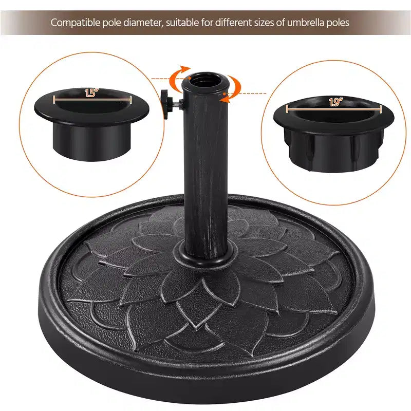 Yaheetech Heavy Duty Umbrella Base Stand with Flower Petal Pattern