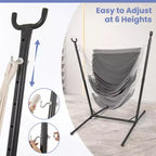 Costway Adjustable Hammock Chair with Stand 6 Adjustable Positions Storage Pocket Sturdy
