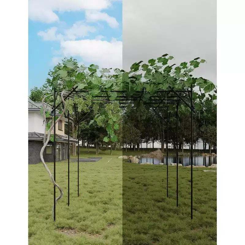 Garden Arch Trellis for Climbing Plants, Metal Arched Arbor Durable Powder-Coated Finish, for Weddings, Gazebos, and Outdoor Decor, for Lawn, Party