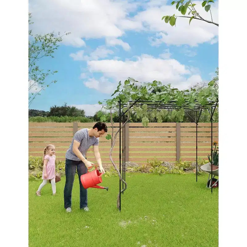 Garden Arch Trellis for Climbing Plants, Metal Arched Arbor Durable Powder-Coated Finish, for Weddings, Gazebos, and Outdoor Decor, for Lawn, Party