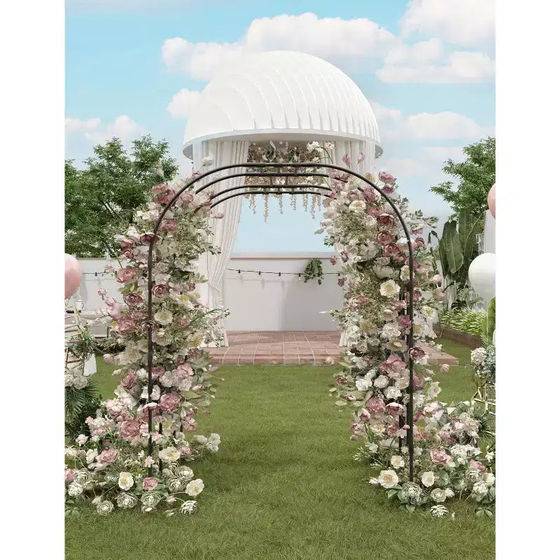 Garden Arch Trellis for Climbing Plants, Metal Arched Arbor Durable Powder-Coated Finish, for Weddings, Gazebos, and Outdoor Decor, for Lawn, Party