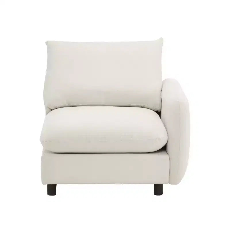 Christopher Knight Home Acker 99.5 Modern 3 Seater Upholstered Sectional Sofa, White