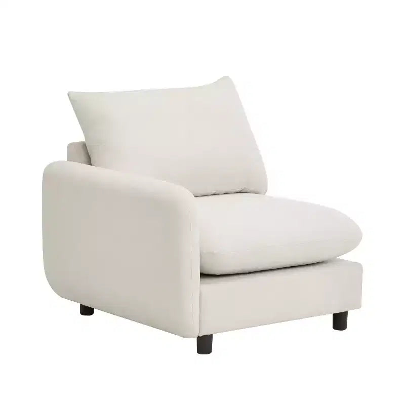 Christopher Knight Home Acker 99.5 Modern 3 Seater Upholstered Sectional Sofa, White