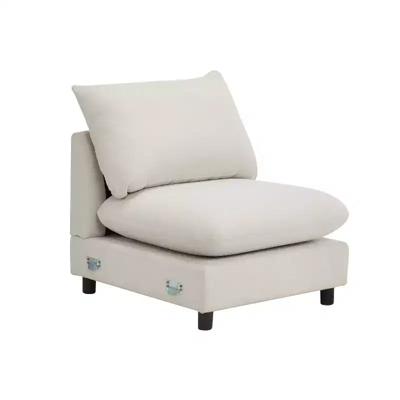 Christopher Knight Home Acker 99.5 Modern 3 Seater Upholstered Sectional Sofa, White