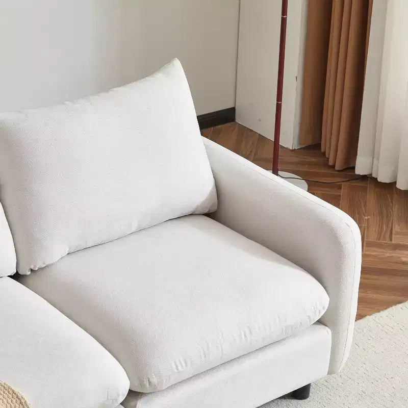 Christopher Knight Home Acker 99.5 Modern 3 Seater Upholstered Sectional Sofa, White